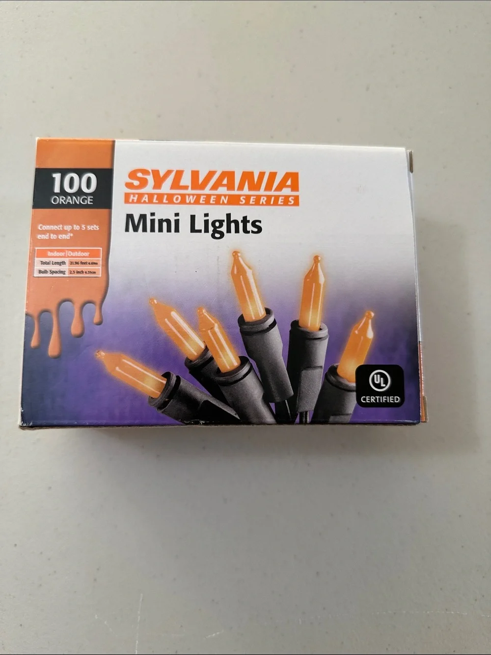 SYLVANIA Orange Halloween Mini Lights - 100 Count
